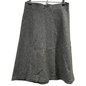 Ann Taylor Loft A-Line Skirt Women Small Gray Cotton Knee Length Dark Academia